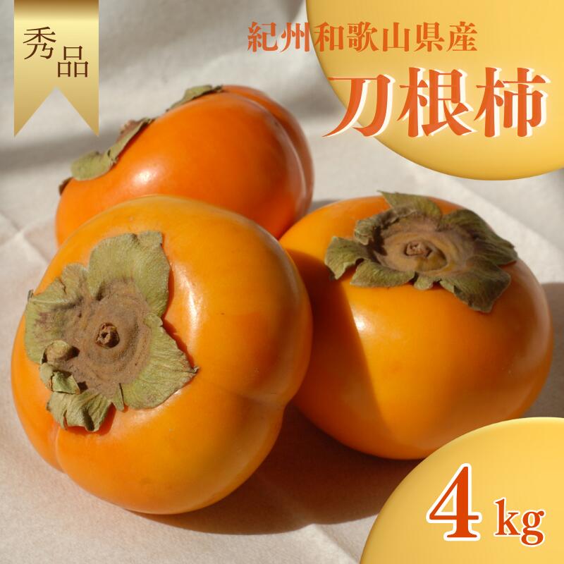 【ふるさと納税】 【☆令和7年産☆先行予約】 刀根柿【秀品】約 4kg 【2025年9月下旬～10月上旬に順次発送致します。】《 レビューキャンペーン 実施中 ! 》/ 和歌山県 紀美野町 2L～4L 種なし カキ 柿 甘い 美味しい 秋の味覚
