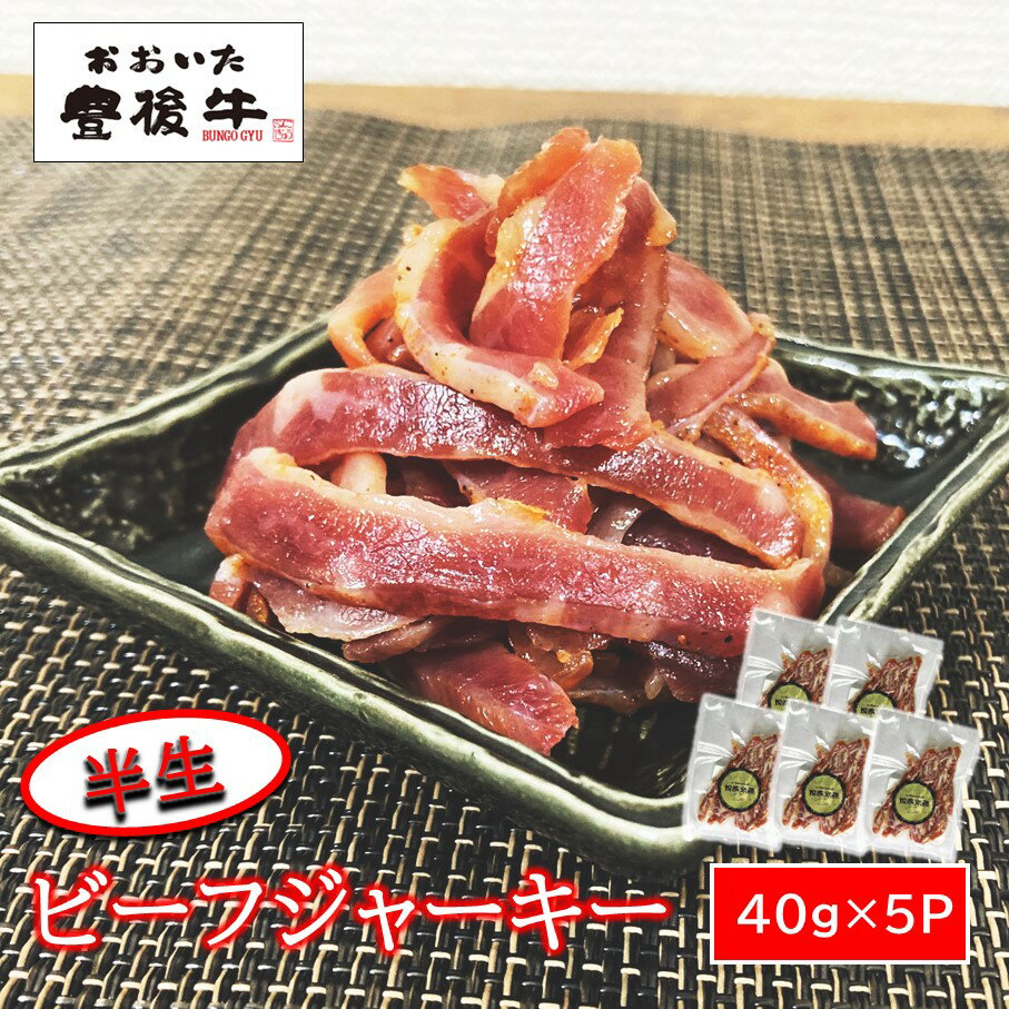  半生 ビーフジャーキー 200g 40g×5P 黒毛和牛 豊後牛 国産 大分県産牛 レア ツマミ 酒の肴 ビール 発泡酒 ワイン 贈答 生ハム お取り寄せ グルメ ギフト 冷凍 送料無料