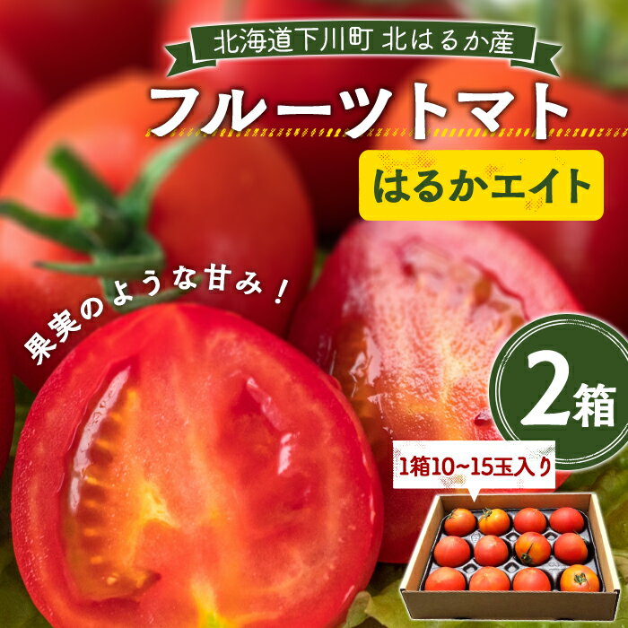 【ふるさと納税】【先行予約】令和7年産 10～15玉前後 糖度8.0度以上 北はるか産 フルーツトマト はるかエイト 2箱 フルーツ トマト グルメ 故郷 ふるさと 納税 国産 北海道産 北海道 下川町 F4G-0110