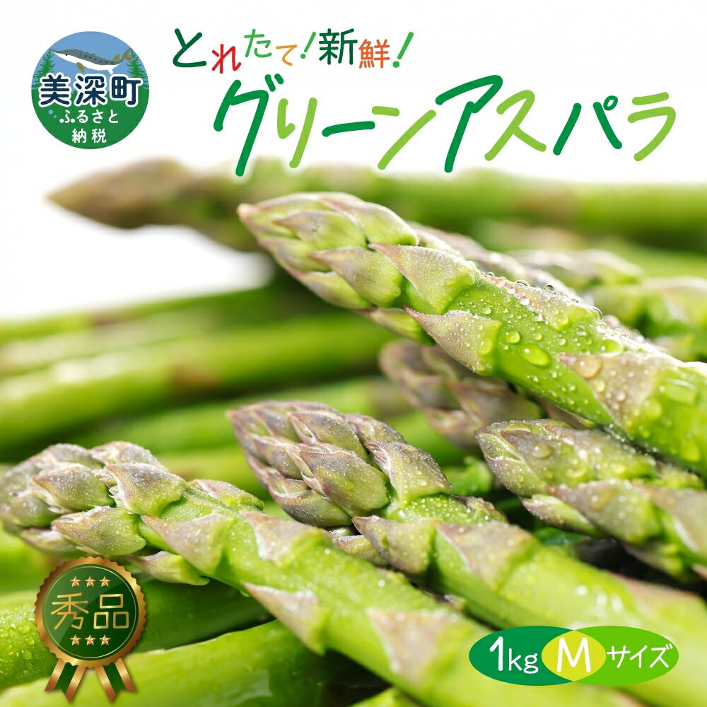 【ふるさと納税】【2025年発送】北海道美深町 グリーンアスパラ 1kg(M)【 秀品 】旬 新鮮 野菜 朝採れ アスパラ アスパラガス ギフト 産地直送 お取り寄せ フレッシュ 健康 美容 フレッシュ 甘い 北海道産　お届け：2025年5月中旬～2025年6月下旬