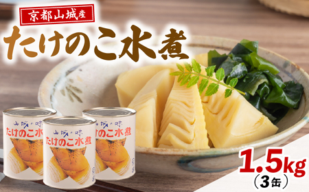京都産 たけのこ 水煮 缶詰 1.5kg(500g×3缶)  白子筍 京たけのこ たけのこ たけのこ【009】