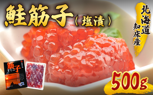 北海道知床産 鮭筋子(塩漬) 500g SHM004