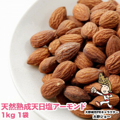 【ふるさと納税】 天然熟成天日塩 アーモンド 1kg (1kg × 1袋 )( 大野城市 ) _ ナッツ 小分け おつまみ ギフト プレゼント 贈り物 送料無料 【1102268】