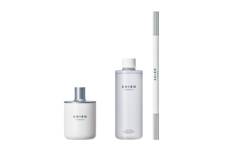 SHIRO　ホワイトティ― フレグランスディフューザーキット(容器+詰め替え用リキッド+スティック 3点セット) 300mL 3ヶ月目安　[01508]