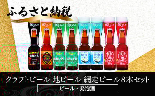 網走ビール8本セット(ビール・発泡酒)クラフトビール