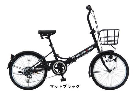 ヱビス自転車　折りたたみ 自転車 ゴールデンロッキー206 シマノ製 外装6段変速 20インチ 完成品【マットブラック】